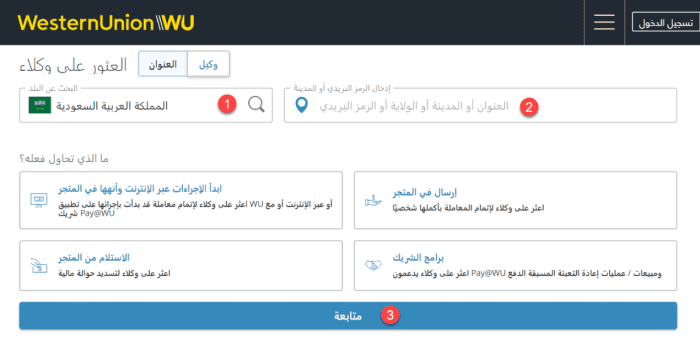 تحويل ويسترن يونيون عبر الإنترنت