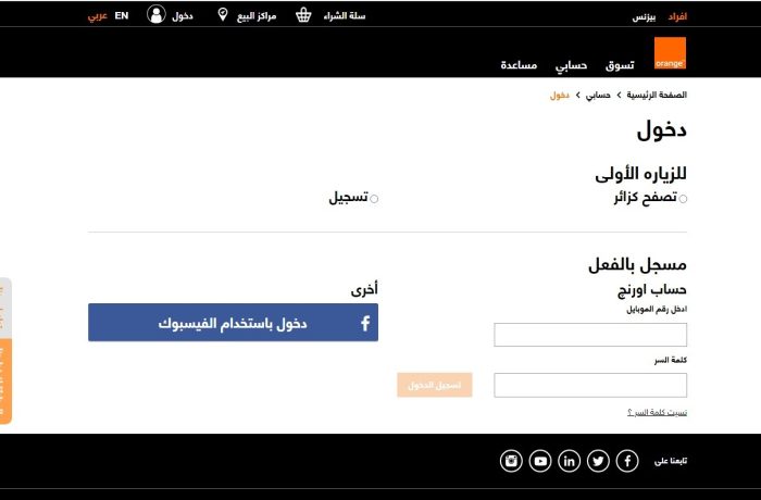 طريقة دفع فاتورة النت بالفيزا