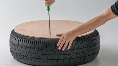 طريقة صنع كرسي من اطارات السيارات بالصور