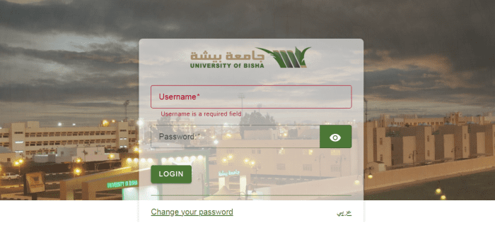 تسجيل دخول جامعة بيشة