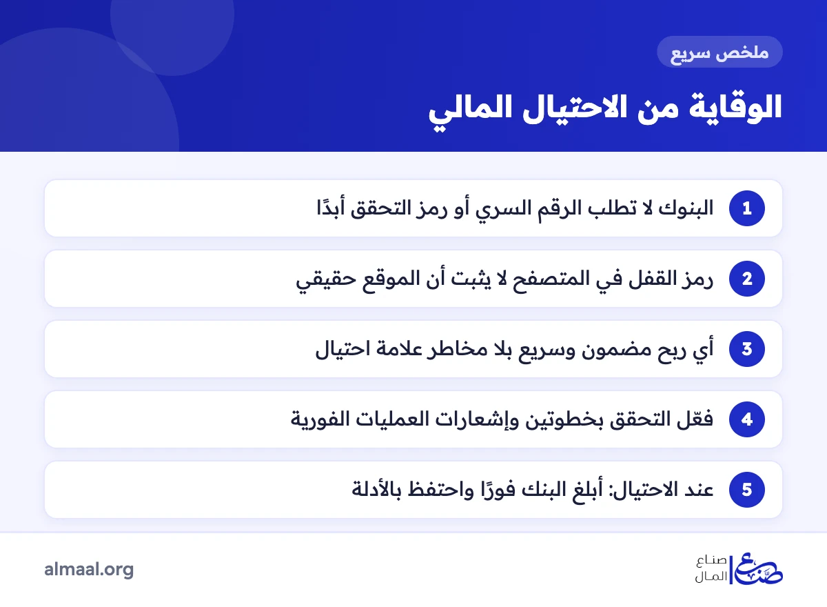 ملخص طرق الوقاية من الاحتيال المالي